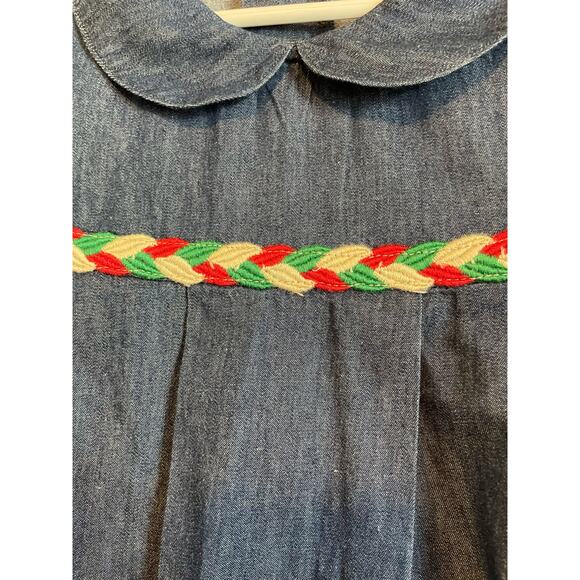 Bemidji chambray short sleeve dress blue denim collared pleated Size 1 US 12 mo - Picture 3 of 8
